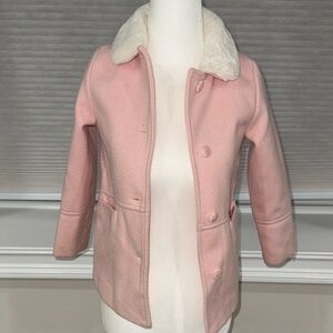 Primark Pink Pea Coat with Cream Collar